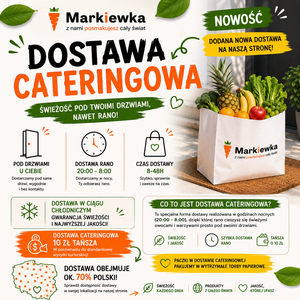 Dostawa cateringowa owoców i warzyw już u nas! W dodatku zmiany w wysyłce kurierskiej! 