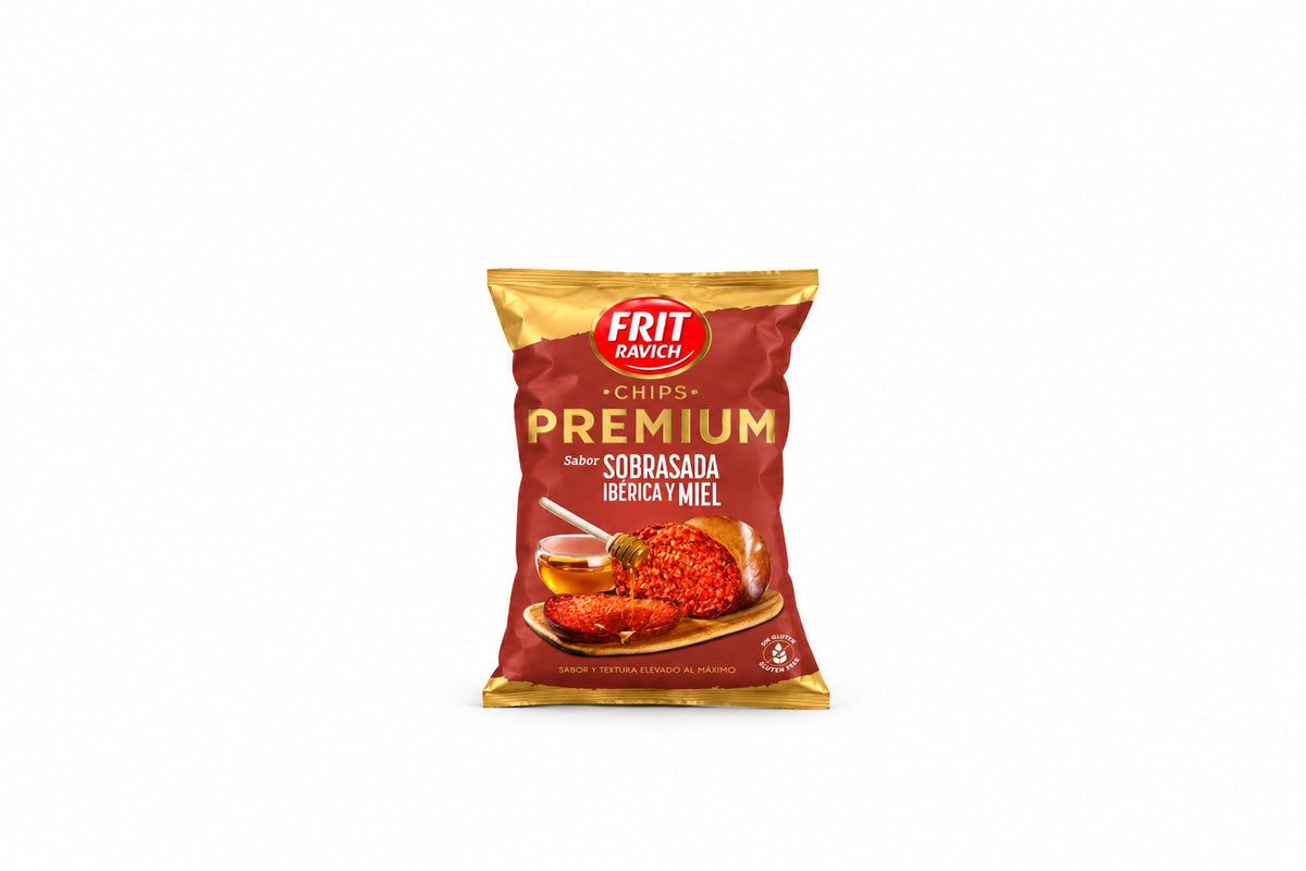 Chipsy Premium Frit Ravich Sobrasada Ibérica y Miel – opakowanie na białym tle